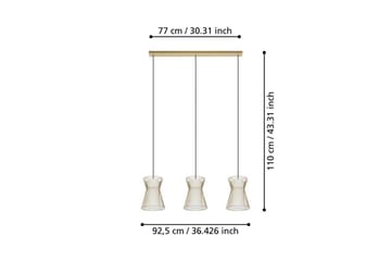 Takpendel Eglo Maseta med 3 Lamper Gullfarget Hvit - Hvit/Gull - Belysning - Innendørsbelysning & Lamper - Vinduslampe