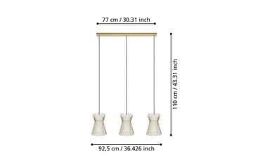 Takpendel Eglo Maseta med 3 Lamper Gullfarget Hvit - Hvit/Gull - Belysning - Innendørsbelysning & Lamper - Vinduslampe
