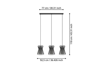 Takpendel Eglo Maseta med 3 Lamper Svart Svart-Transparent - Svart - Belysning - Innendørsbelysning & Lamper - Vinduslampe