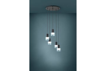 Takpendel Eglo Molineros svart/gjennomsiktig rundell med 5 lamper - Belysning - Innendørsbelysning & Lamper - Vinduslampe