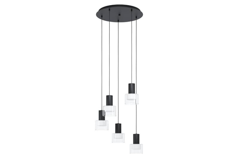 Takpendel Eglo Molineros svart/gjennomsiktig rundell med 5 lamper - Belysning - Innendørsbelysning & Lamper - Vinduslampe