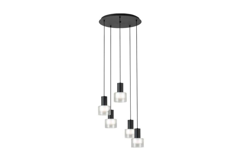 Takpendel Eglo Molineros svart/gjennomsiktig rundell med 5 lamper - Belysning - Innendørsbelysning & Lamper - Vinduslampe