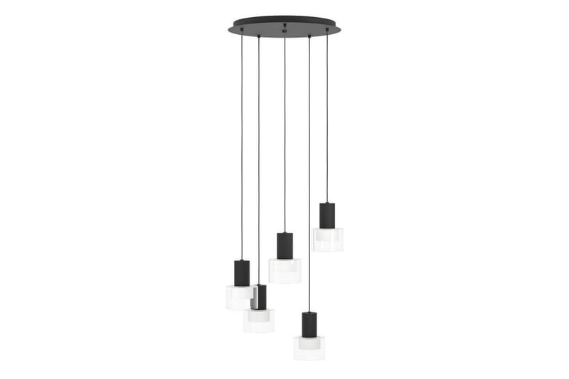 Takpendel Eglo Molineros svart/gjennomsiktig rundell med 5 lamper - Belysning - Innendørsbelysning & Lamper - Vinduslampe