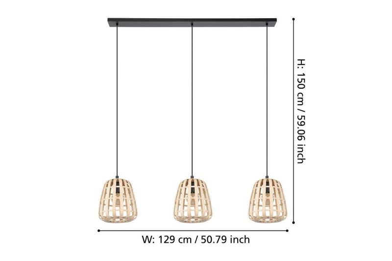 Takpendel Eglo Montezuelo Tre med 3 Lamper - Belysning - Innendørsbelysning & Lamper - Vinduslampe