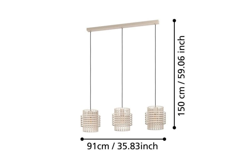 Takpendel Eglo Oltamar Sand med 3 Lamper - Belysning - Innendørsbelysning & Lamper - Vinduslampe