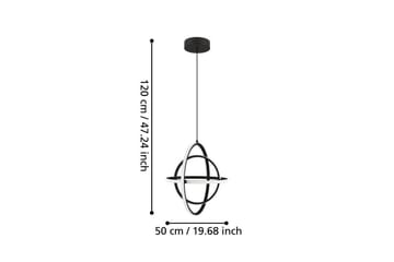 Takpendel Eglo Retornio Svart/Hvit 50 cm - 50 cm - Belysning - Innendørsbelysning & Lamper - Vinduslampe