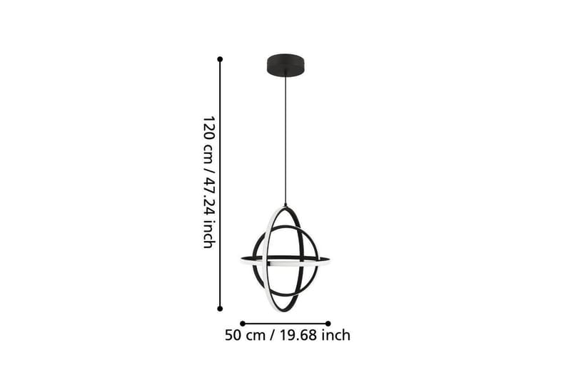 Takpendel Eglo Retornio Svart/Hvit 50 cm - 50 cm - Belysning - Innendørsbelysning & Lamper - Vinduslampe