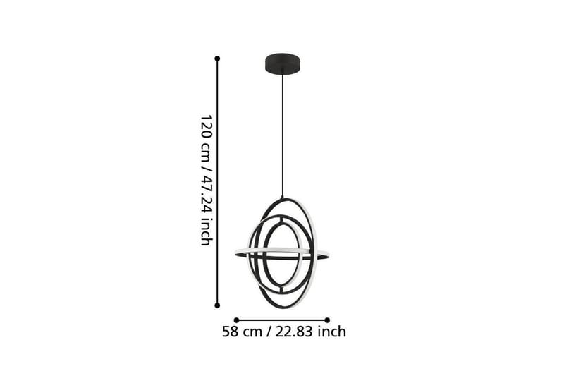 Takpendel Eglo Retornio Svart/Hvit 58 cm - 58 cm - Belysning - Innendørsbelysning & Lamper - Vinduslampe