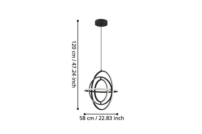 Takpendel Eglo Retornio Svart/Hvit 58 cm - 58 cm - Belysning - Innendørsbelysning & Lamper - Vinduslampe