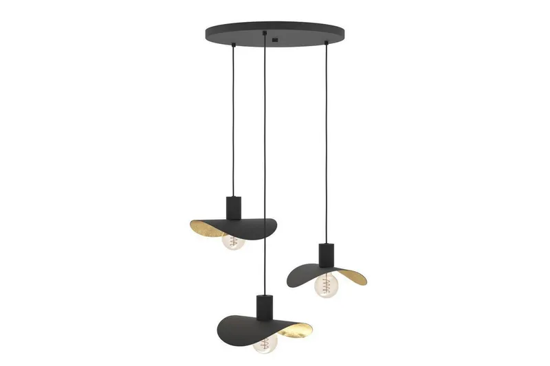 Takpendel Eglo Saceda Svart/Gull Rondell med 3 Lamper - Belysning - Innendørsbelysning & Lamper - Vinduslampe