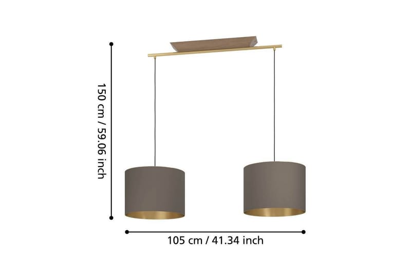 Takpendel Eglo Santandria Cappuccino med 2 lamper - Belysning - Innendørsbelysning & Lamper - Vinduslampe