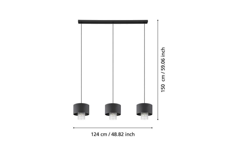 Takpendel Eglo Sapuara Svart Krystall med 3 Lamper - Belysning - Innendørsbelysning & Lamper - Vinduslampe