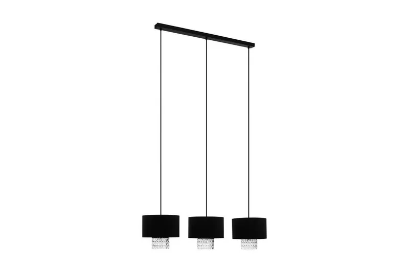 Takpendel Eglo Sapuara Svart Krystall med 3 Lamper