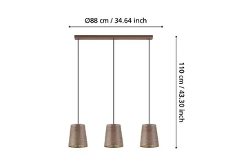 Takpendel Eglo Segezia med 3 Lamper - Brun/Gull - Belysning - Innendørsbelysning & Lamper - Vinduslampe