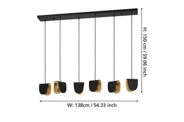 Takpendel Eglo Serenara Svart/Gull med 6 lamper - Belysning - Innendørsbelysning & Lamper - Vinduslampe