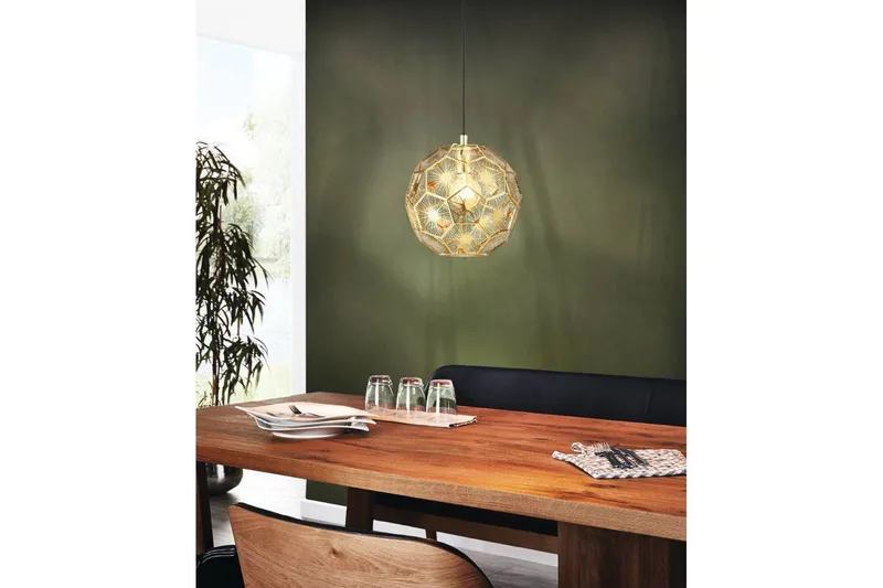 Takpendel Eglo Skoura Rund Messing 30 cm - 30 cm - Belysning - Innendørsbelysning & Lamper - Vinduslampe