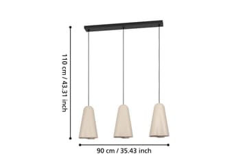 Takpendel Eglo Tolleric Sand/Svart med 3 Lamper - Belysning - Innendørsbelysning & Lamper - Vinduslampe