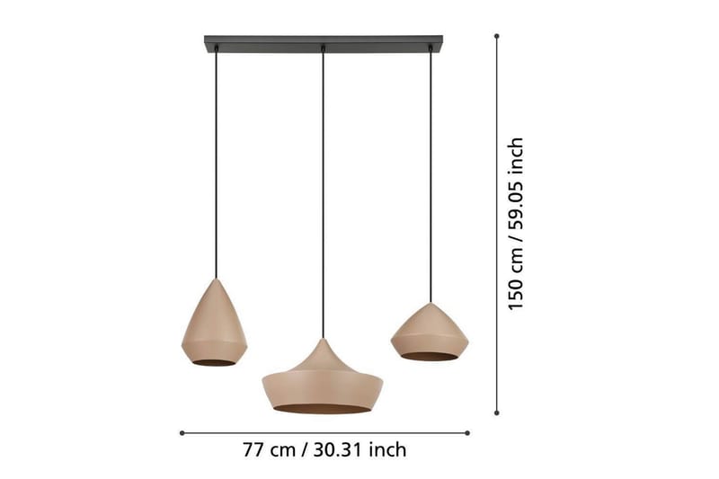 Takpendel Eglo Torremolinos Sand/Svart med 3 Lamper - Belysning - Innendørsbelysning & Lamper - Vinduslampe