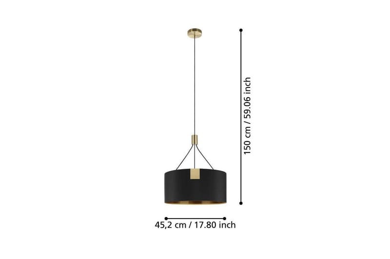 Takpendel Eglo Tortola 1 Svart/Messing - Belysning - Innendørsbelysning & Lamper - Vinduslampe