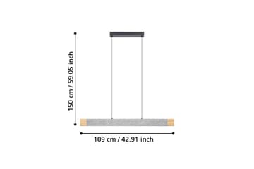 Takpendel Eglo Vallelado Avlang Svart/Grå Tre - Belysning - Innendørsbelysning & Lamper - Vinduslampe