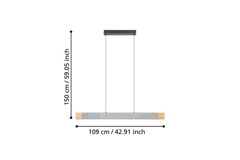 Takpendel Eglo Vallelado Avlang Svart/Grå Tre - Belysning - Innendørsbelysning & Lamper - Vinduslampe