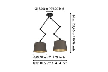 Takpendel Eglo Pistunio Cappuccino/Messing/Svart med 2 Lamper - Belysning - Innendørsbelysning & Lamper - Vinduslampe