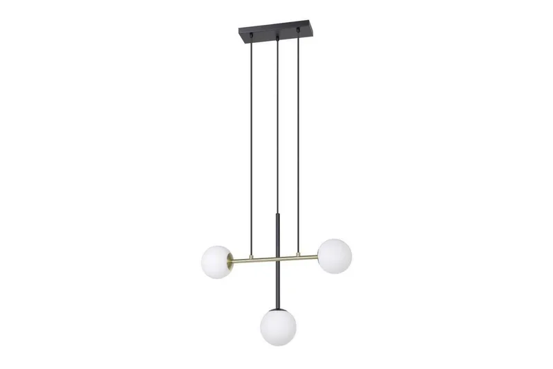 Takpendel Eglo Paz Opalhvit/Svart Messing med 3 Lamper