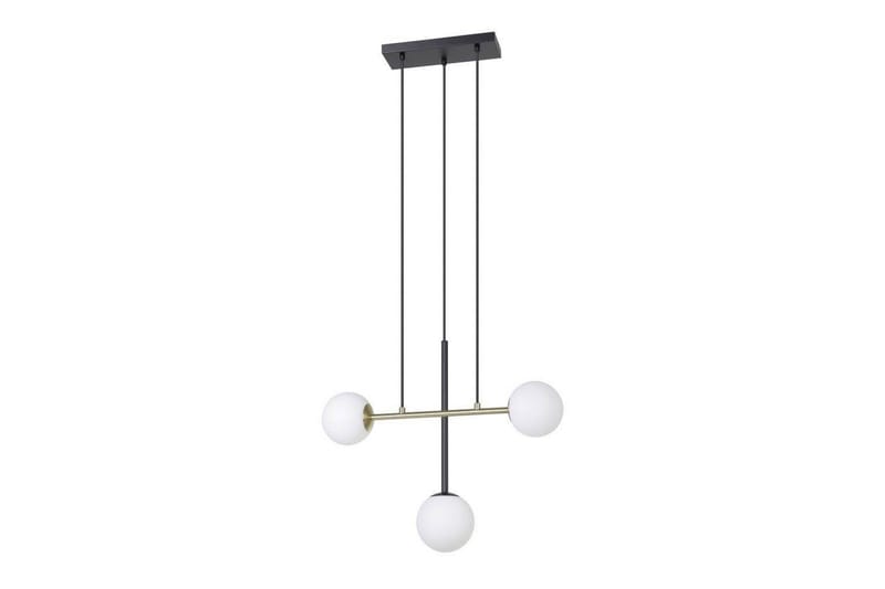Takpendel Eglo Paz Opalhvit/Svart Messing med 3 Lamper