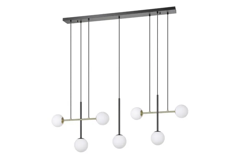 Takpendel Eglo Paz Opalhvit/Svart Messing med 7 Lamper