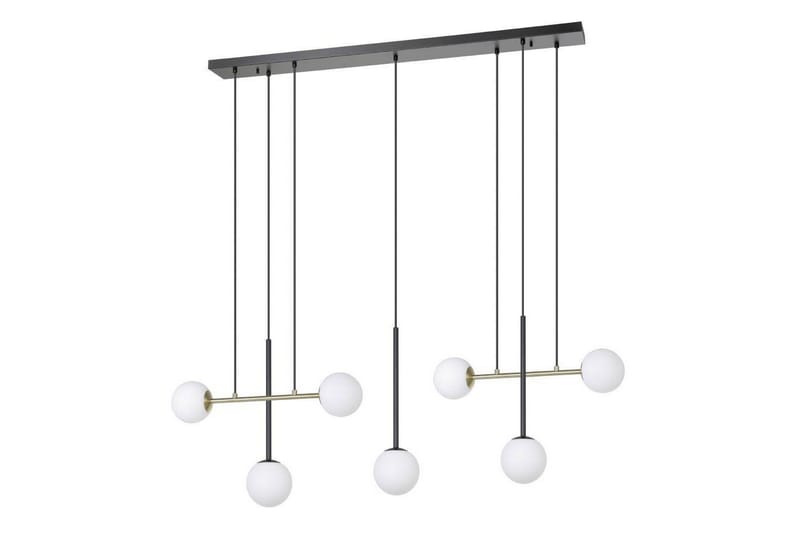 Takpendel Eglo Paz Opalhvit/Svart Messing med 7 Lamper