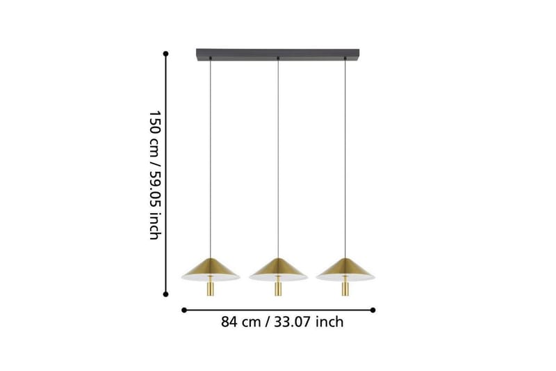 Takpendel Eglo Paraguay Messing med 3 Lamper - Belysning - Innendørsbelysning & Lamper - Vinduslampe