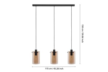 Takpendel Eglo Polverara Svart/Amber 3 lamper - 3 lamper - Belysning - Innendørsbelysning & Lamper - Vinduslampe