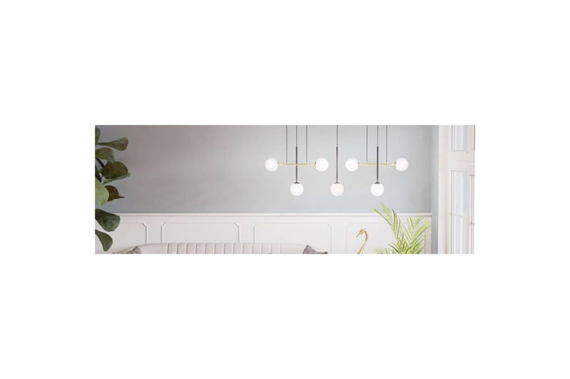 Takpendel Eglo Paz Opalhvit/Svart Messing med 7 Lamper - Belysning - Innendørsbelysning & Lamper - Vinduslampe