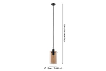 Takpendel Eglo Polverara Svart/Amber 1 lampe - 1 lampe - Belysning - Innendørsbelysning & Lamper - Vinduslampe