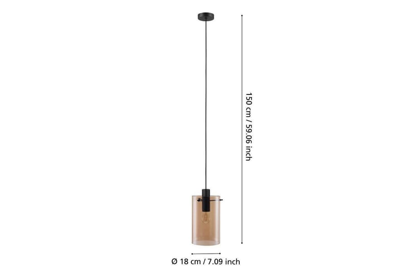 Takpendel Eglo Polverara Svart/Amber 1 lampe - 1 lampe - Belysning - Innendørsbelysning & Lamper - Vinduslampe