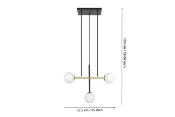 Takpendel Eglo Paz Opalhvit/Svart Messing med 3 Lamper - Belysning - Innendørsbelysning & Lamper - Vinduslampe