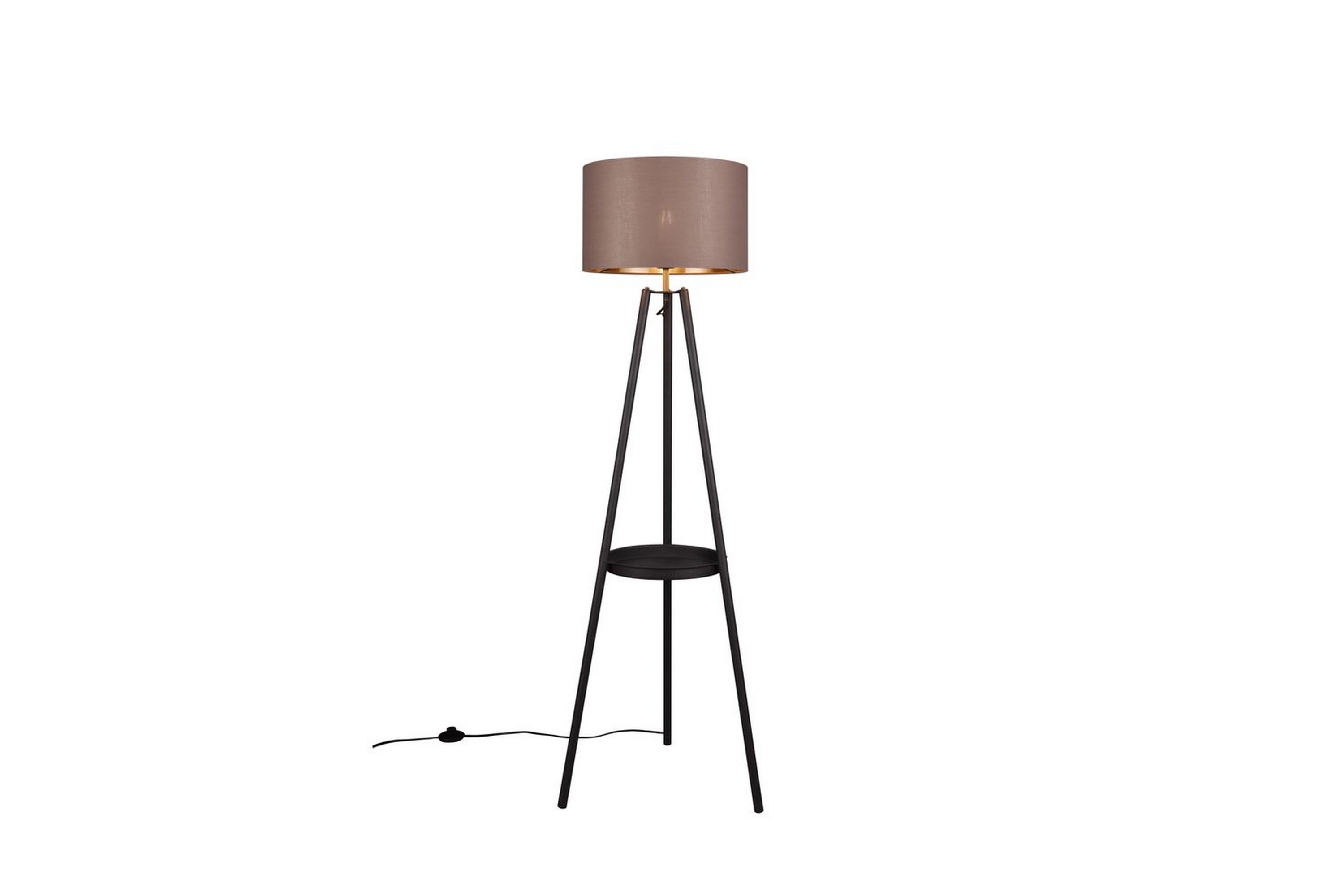 Colette gulvlampe 152 cm med skjerm - Svart med taupe skjerm