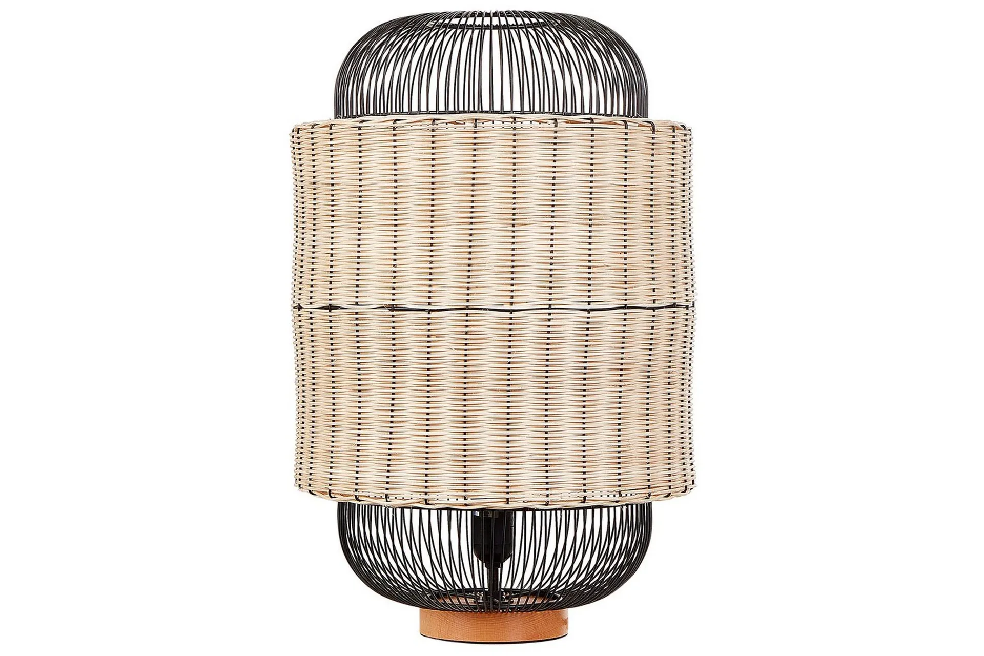 Bordlampe Natur Svart Rotting Metall 55 x 25 cm Burlignende lampeskjerm Bohemsk stil Belysning Nattlampe