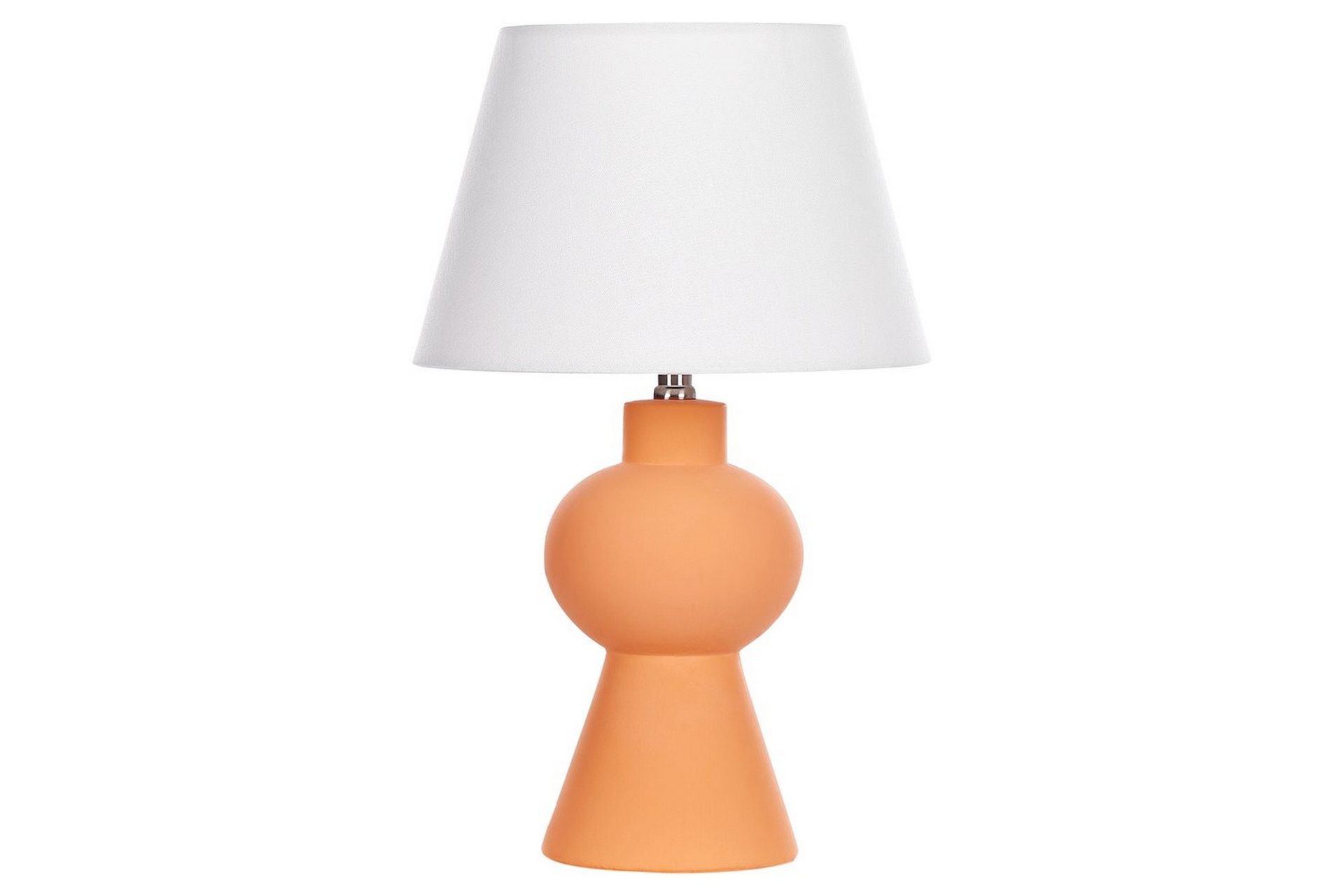 Bordlampe Oransje Keramikk Lampeskjerm i lin Minimalistisk design Belysning Dekorativ Nattlampe