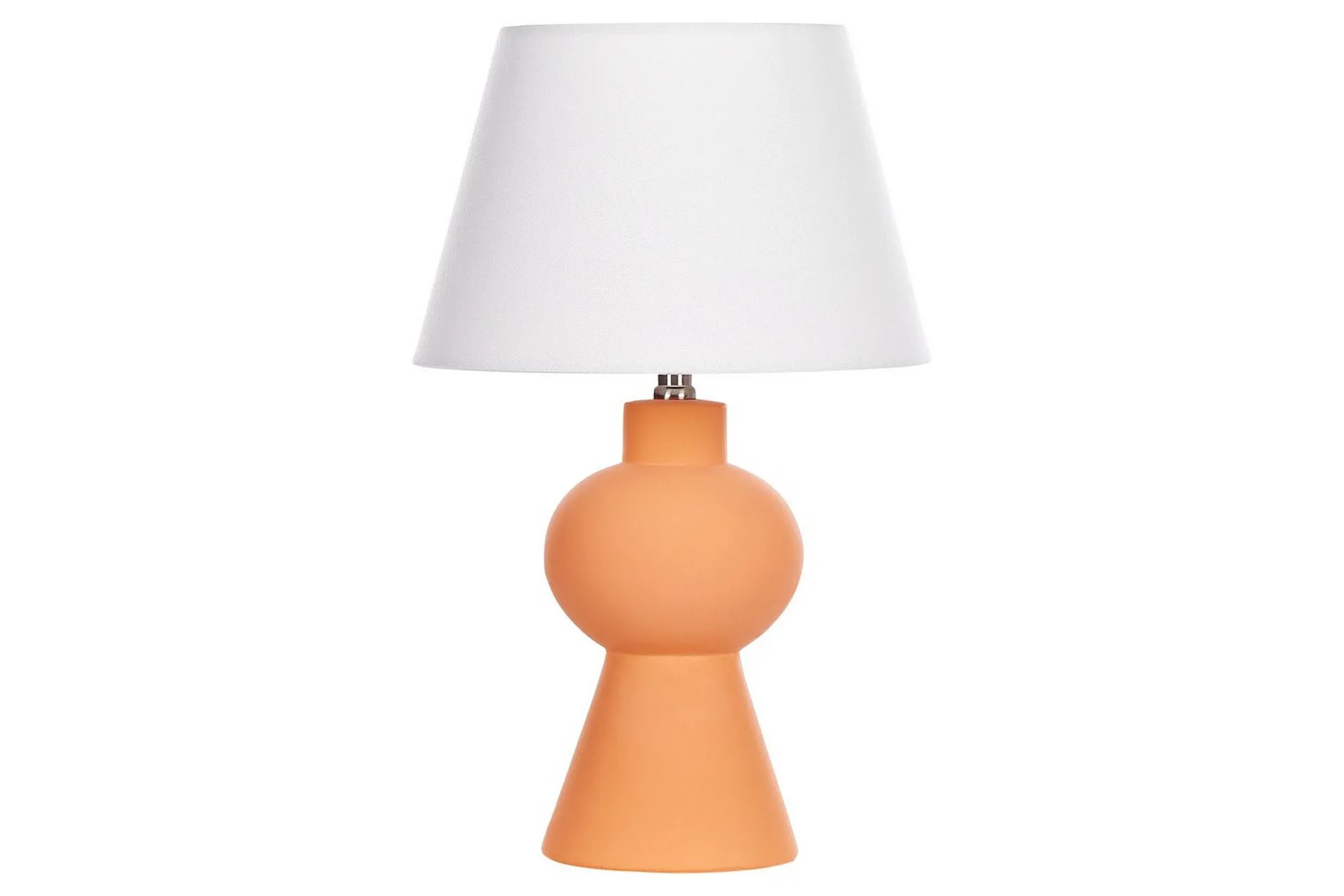 Bordlampe Oransje Keramikk Lampeskjerm i lin Minimalistisk design Belysning Dekorativ Nattlampe