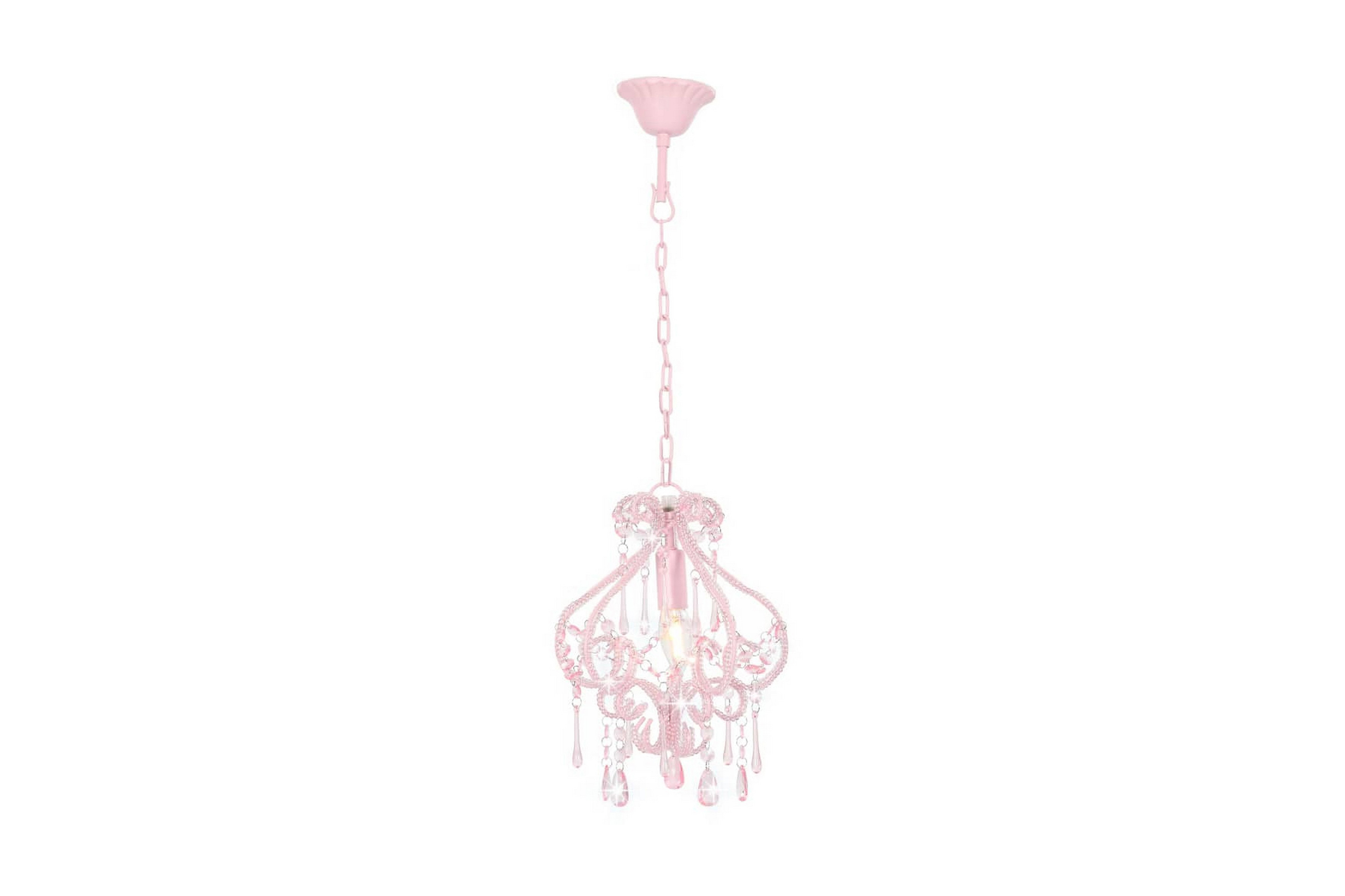 Be Basic Taklampe med perler rosa rund E14 - Rosa