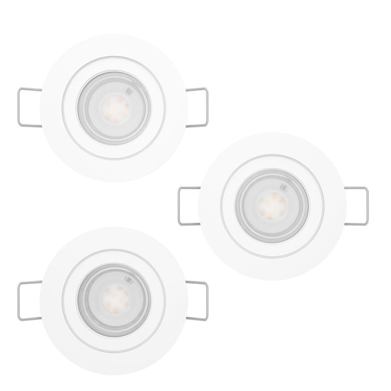 Innfelt lampe Barranco 30 mm 3000K Set om 3 - Hvit - Belysning - Downlights & spotlights