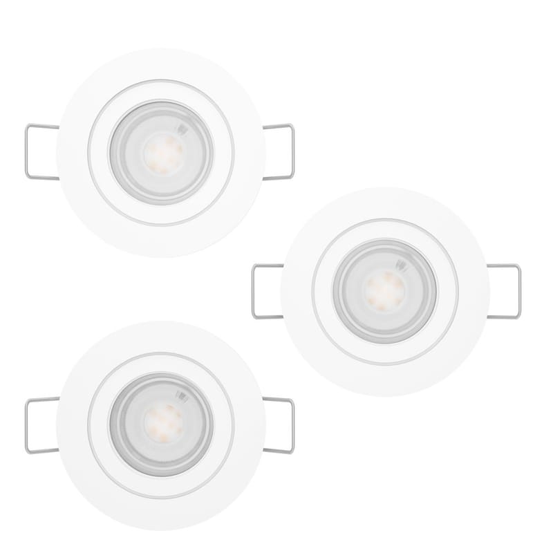 Innfelt lampe Barranco 30 mm 3000K Set om 3 - Hvit - Belysning - Downlights & spotlights