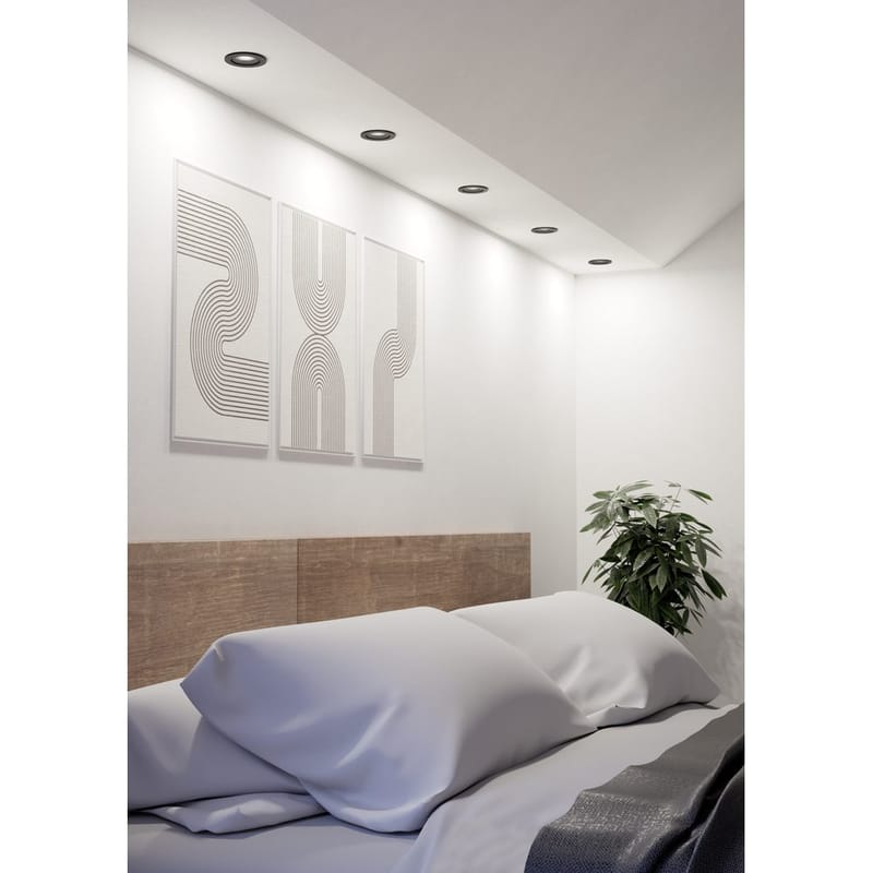 Innfelt lampe Barranco 90 mm 4000K Set om 3 - Sort - Belysning - Downlights & spotlights