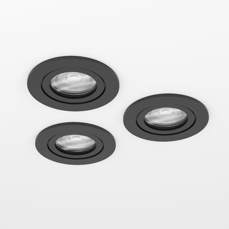 Innfelt lampe Barranco 90 mm 4000K Set om 3 - Sort - Belysning - Downlights & spotlights