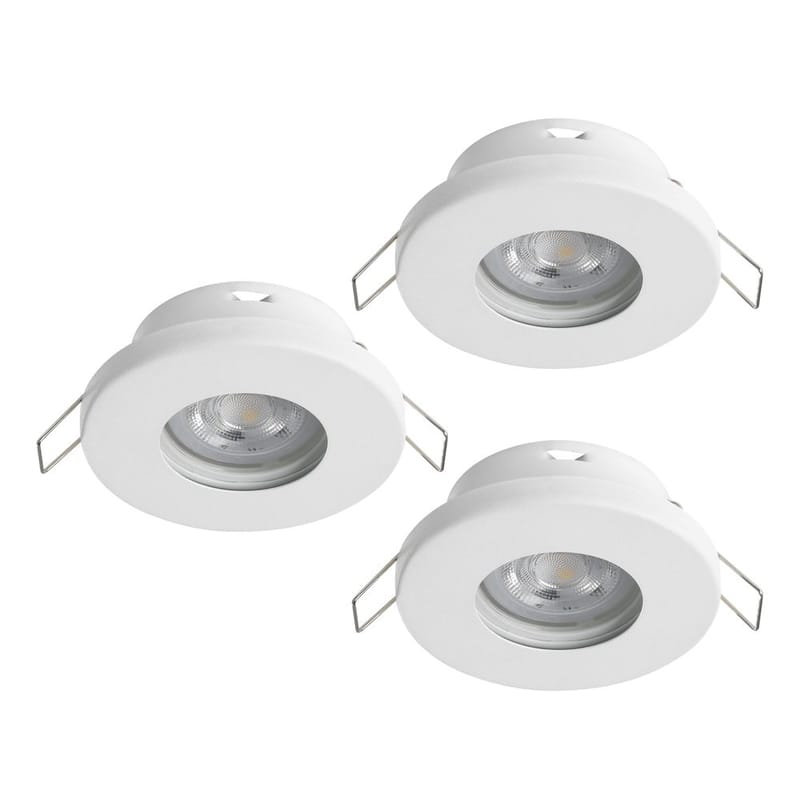 Innfelt lampe Favazzina 85 mm sett med 3, Hvit