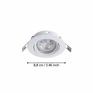 Innfelt lampe Favazzina 88 mm sett med 3 - Hvit - Belysning - Downlights & spotlights