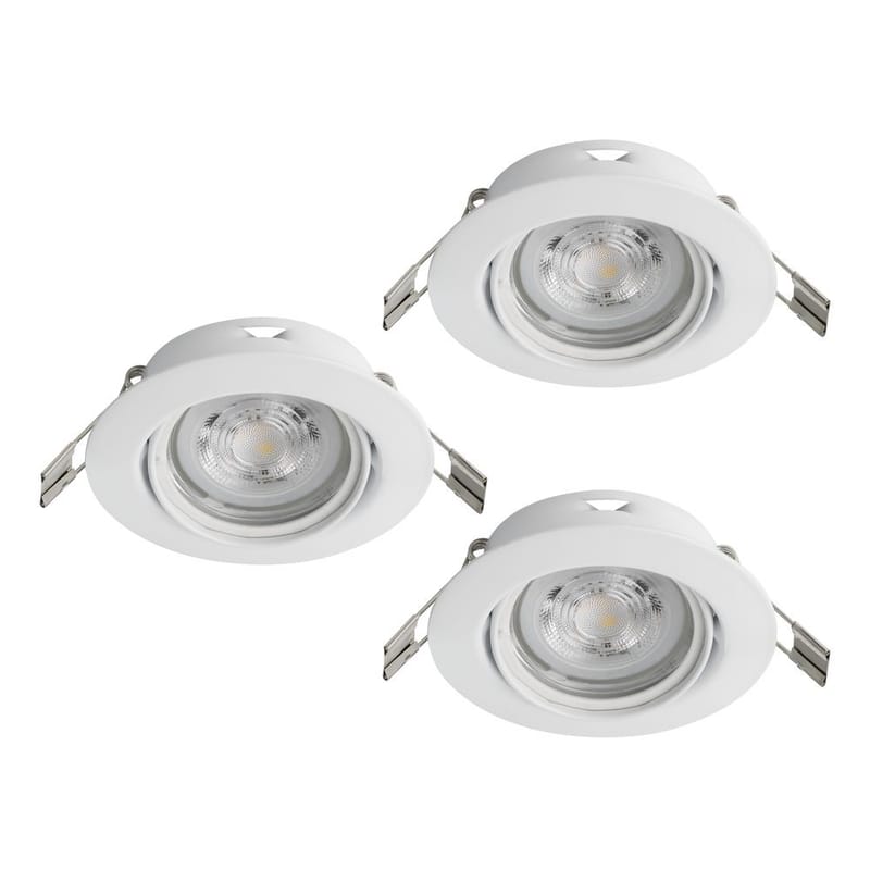 Innfelt lampe Favazzina 88 mm sett med 3, Hvit