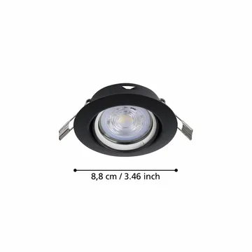 Innfelt lampe Favazzina 88 mm sett med 3 - Sort - Belysning - Downlights & spotlights