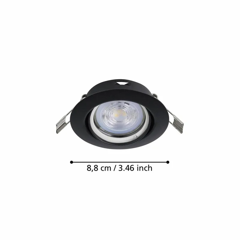 Innfelt lampe Favazzina 88 mm sett med 3 - Sort - Belysning - Downlights & spotlights